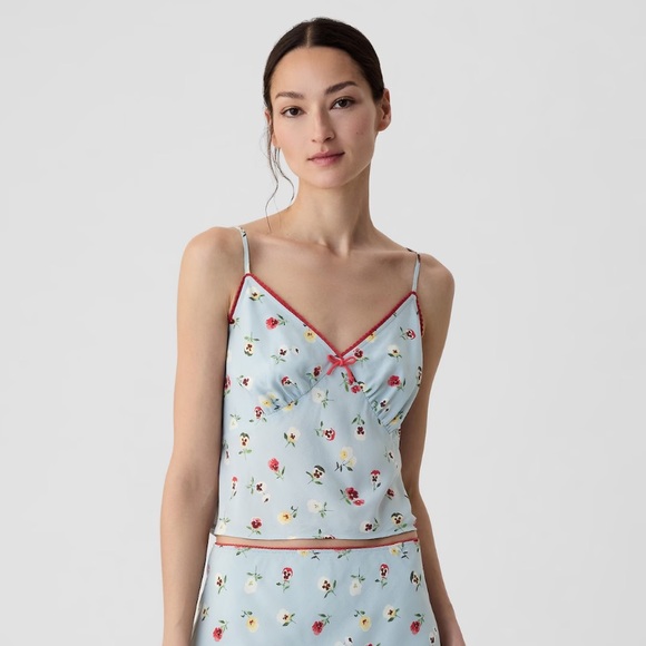 NWT Gap x DÔEN Cropped Floral Coquette Cami Women’s Medium - Picture 3 of 9